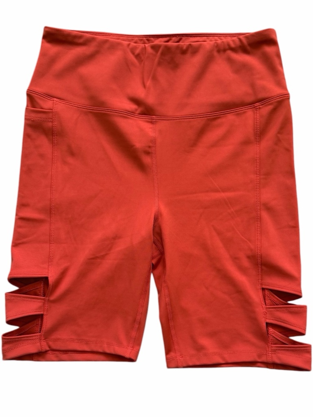 N Orange Bike Shorts with Side Cut Outs